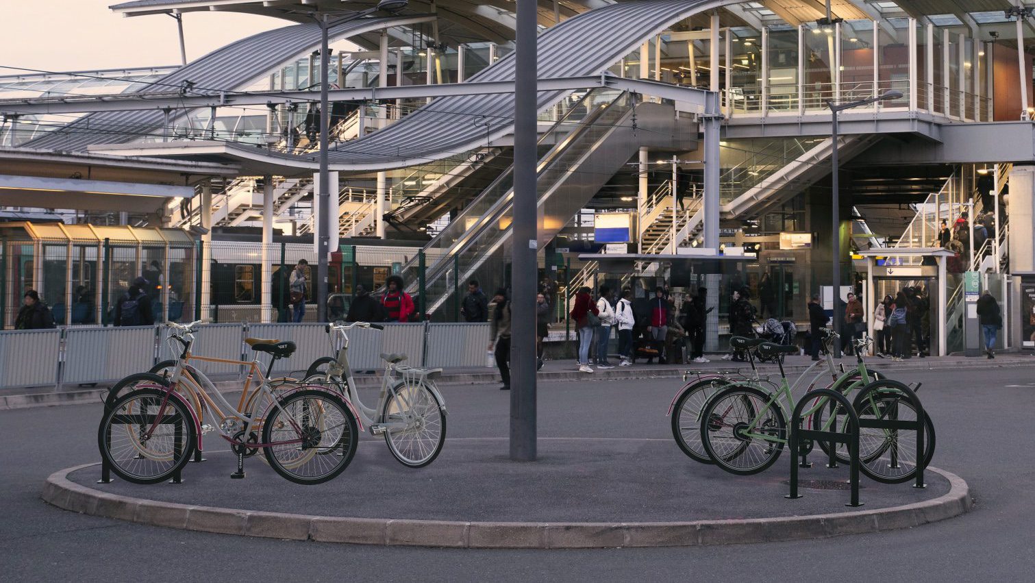 EZ-U™ Horizontal bike racks at transit station